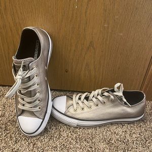Metallic Gold Low Too Leather Converse